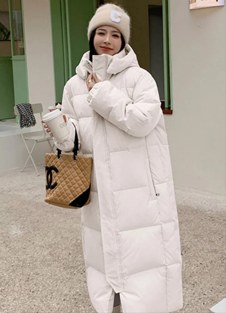 🧥 Women’s Long Hooded Puffer Jacket