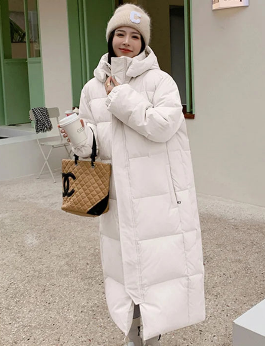 🧥 Women’s Long Hooded Puffer Jacket