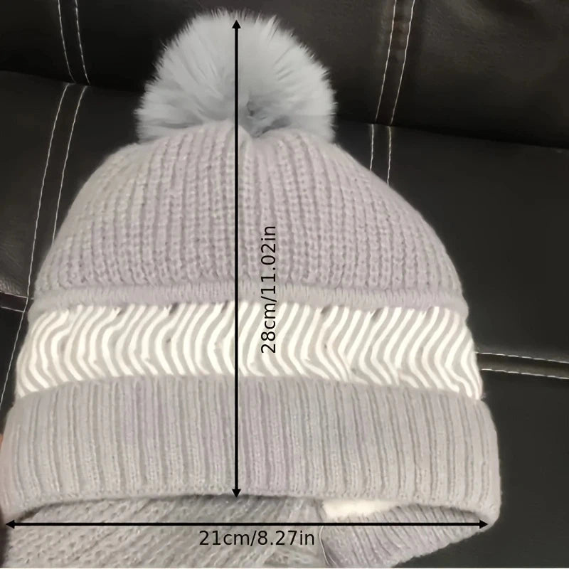 Glow West Women’s 2-in-1 Fleece-Lined Hat & Scarf | Winter Warm Knit Set