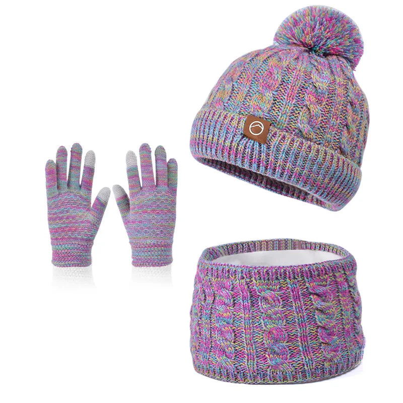 🧤 Kids 3-Piece Winter Set – Knitted Hat, Scarf & Gloves (Unisex)