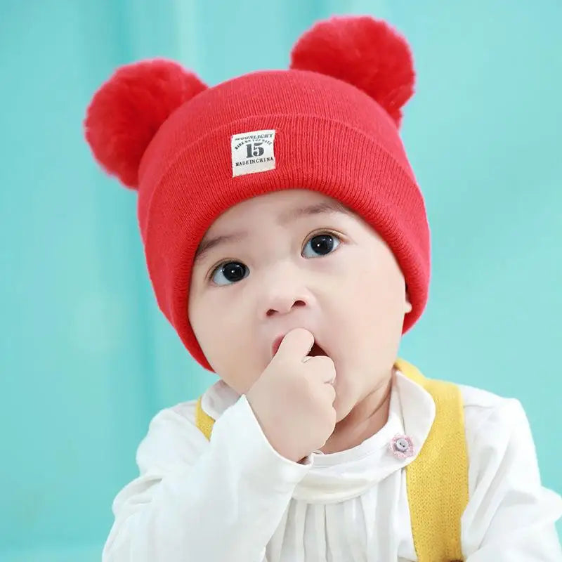 🍼 Baby Knit Hat & Scarf Set – Warm Winter Beanie with Ears (0–12 Months)