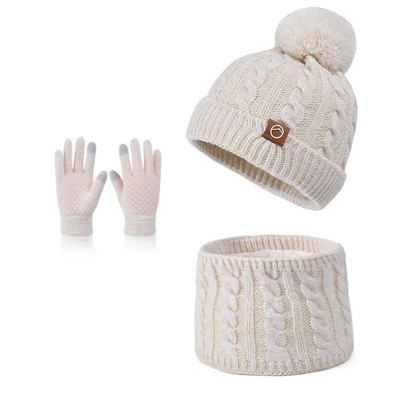 🧤 Kids 3-Piece Winter Set – Knitted Hat, Scarf & Gloves (Unisex)