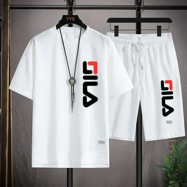 🏋️‍♂️ Glow West Men’s Gym Sports Suit | T-Shirt + Shorts Set | Comfortable 2-Piece Activewear