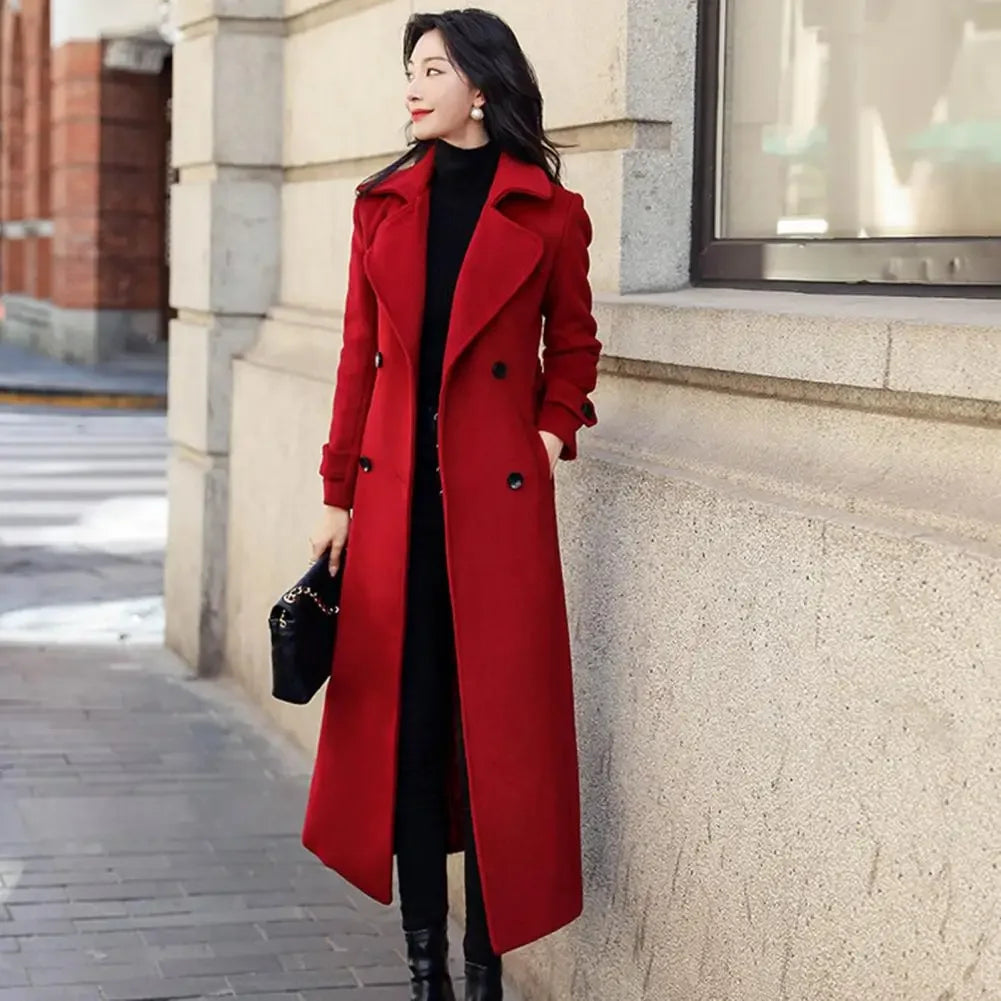 🧥 8. Winter Overcoat – Double-Breasted Wool Trench Coat
