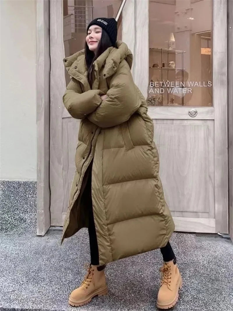🧥 Women’s Long Puffer Parka – Ultra Warm & Stylish