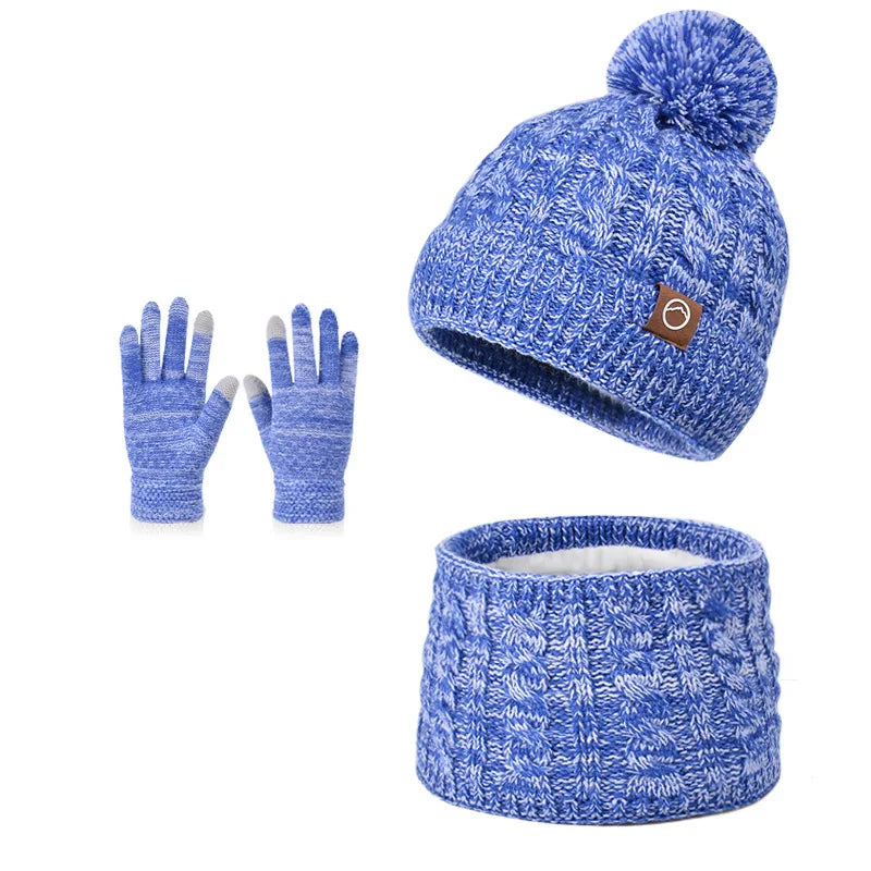 🧤 Kids 3-Piece Winter Set – Knitted Hat, Scarf & Gloves (Unisex)
