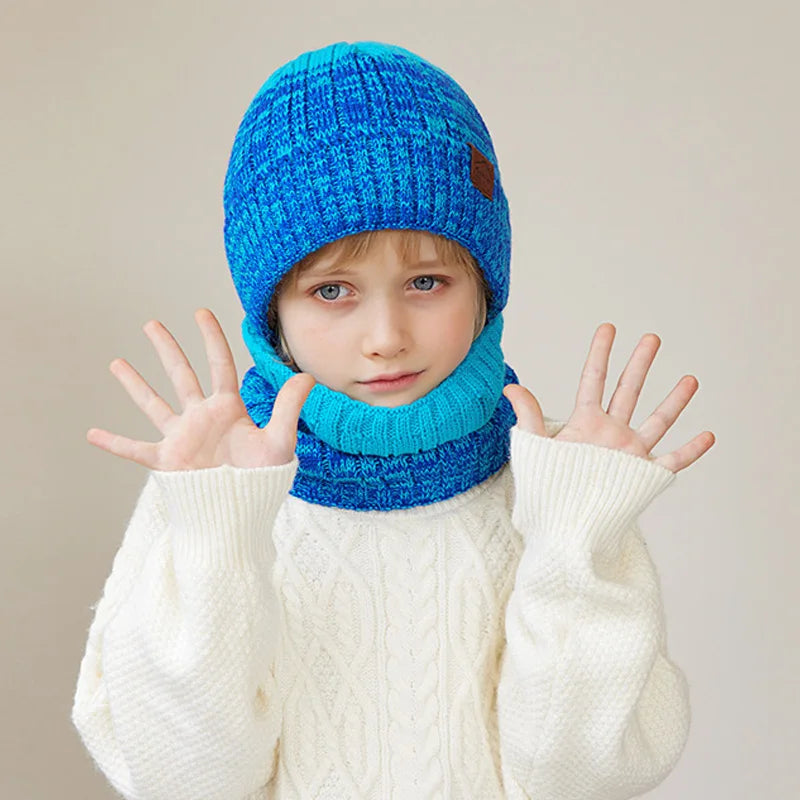 Kids Winter 3-Piece Set – Knitted Hat, Scarf & Gloves (Ages 4–6)