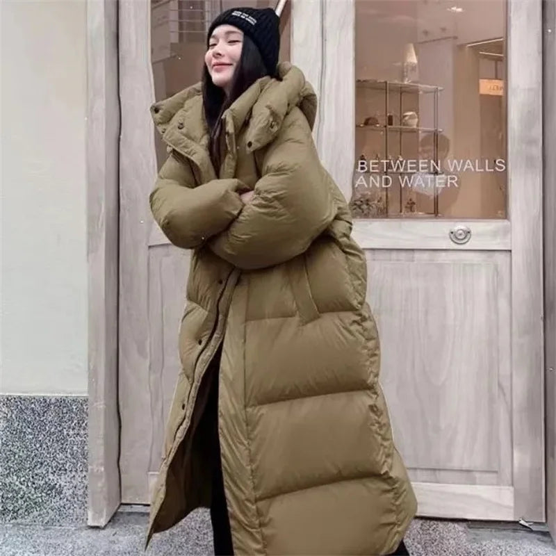 🧥 Women’s Long Puffer Parka – Ultra Warm & Stylish