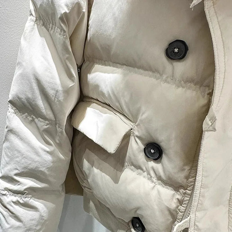 🧥 Women’s Parka Coat – Fur-Lined Hooded Winter Jacket