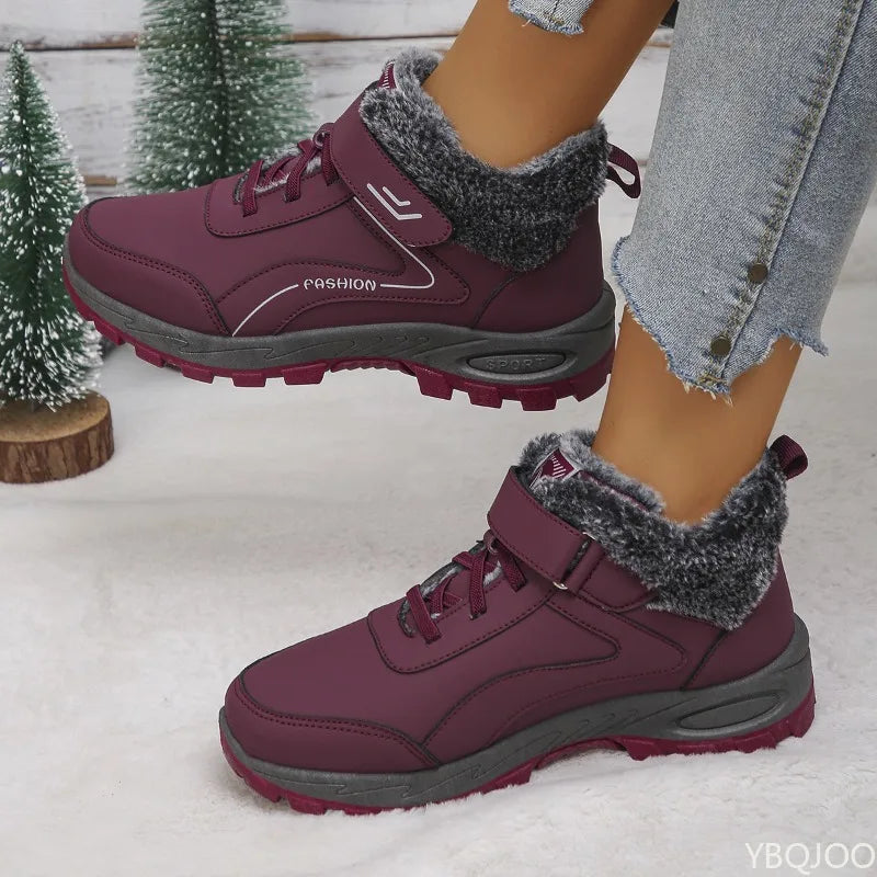 New Winter Shoes for Women Thickened Warm Snow Boots Cold resistant Outdoor Large Size Simple Comfortable Women's Shoes