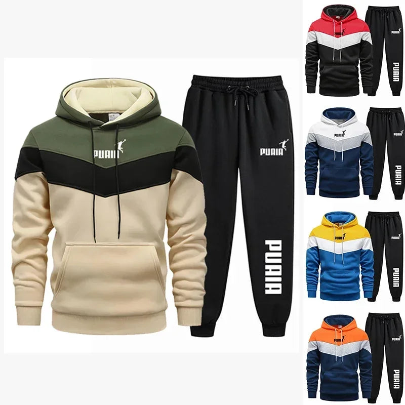 🧢 Glow West Men’s Sportswear Set | Hooded Sweater + Joggers | Casual Tracksuit Ensemble