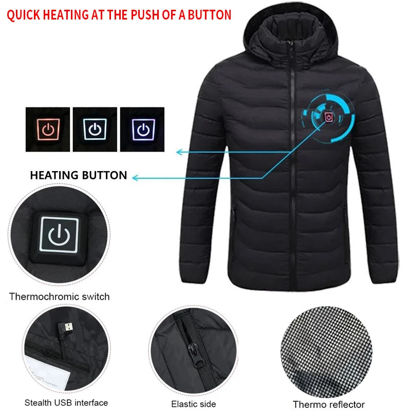 USB rechargeable heated cotton jacket