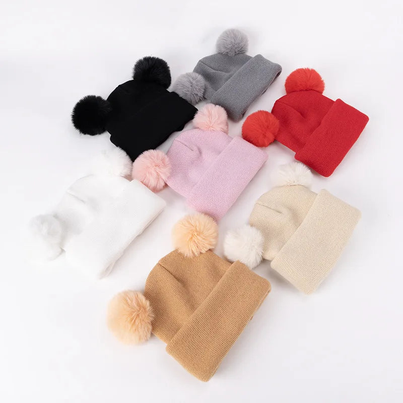 🐻 3. Kids Knit Winter Hat & Scarf Set – Fleece-Lined Balaclava (Ages 1–3)