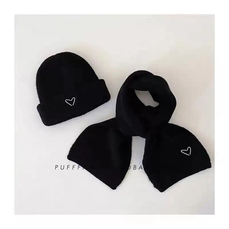 🧶 Kids’ Knit Hat & Scarf Set – Warm Winter Beanie with Matching Scarf (Ages 7–12)