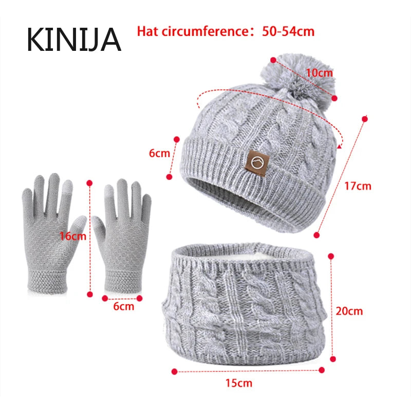🧤 Kids 3-Piece Winter Set – Knitted Hat, Scarf & Gloves (Unisex)