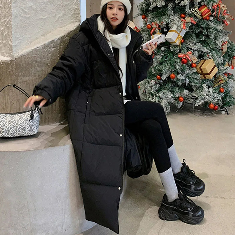 🧥 Women’s Long Hooded Puffer Jacket