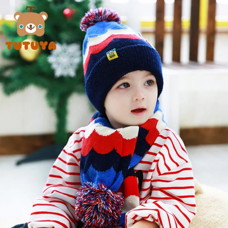 🌈  Kids Colourful Knitted Hat & Scarf Set – Ages 1–3 (Scarf-Only Option if separate item)