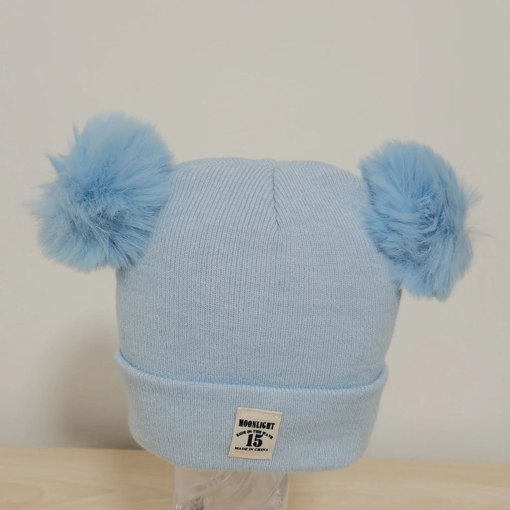 🍼 Baby Knit Hat & Scarf Set – Warm Winter Beanie with Ears (0–12 Months)