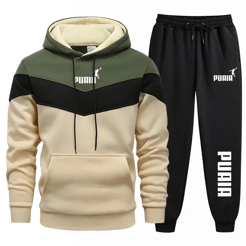 🧢 Glow West Men’s Sportswear Set | Hooded Sweater + Joggers | Casual Tracksuit Ensemble