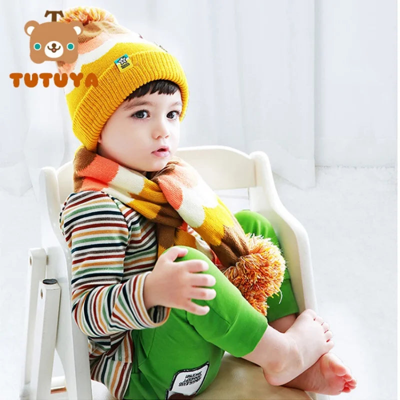 🌈  Kids Colourful Knitted Hat & Scarf Set – Ages 1–3 (Scarf-Only Option if separate item)