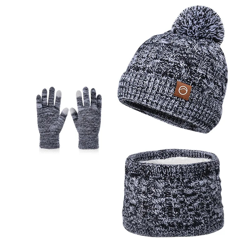 🧤 Kids 3-Piece Winter Set – Knitted Hat, Scarf & Gloves (Unisex)