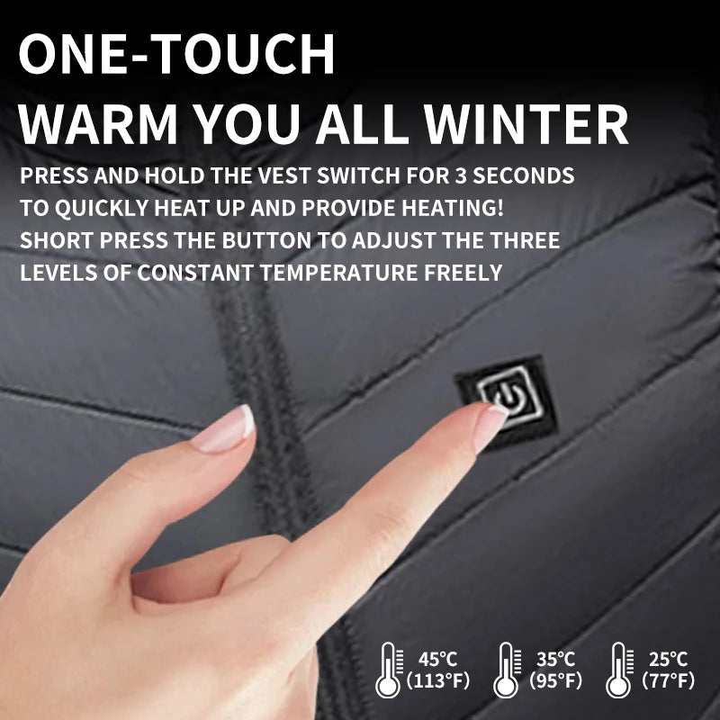 15 Areas USB Heated Jacket Men Women Electric Heated Vest Heating Coat Bodywarmer Winter Outdoor Soft Shell Smart Veste Camping