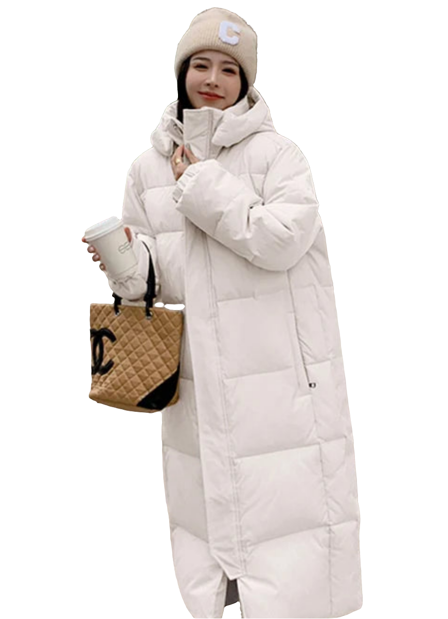 🧥 Women’s Long Hooded Puffer Jacket