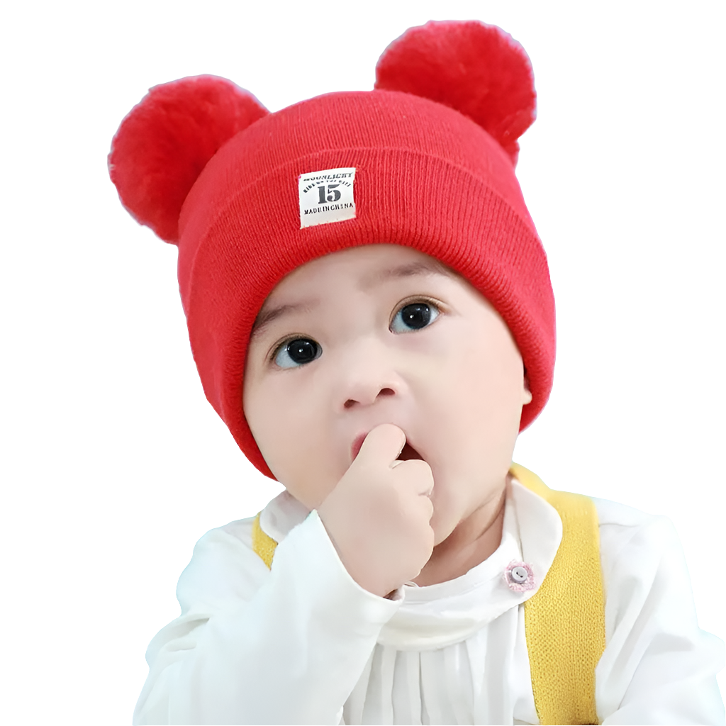 🍼 Baby Knit Hat & Scarf Set – Warm Winter Beanie with Ears (0–12 Months)