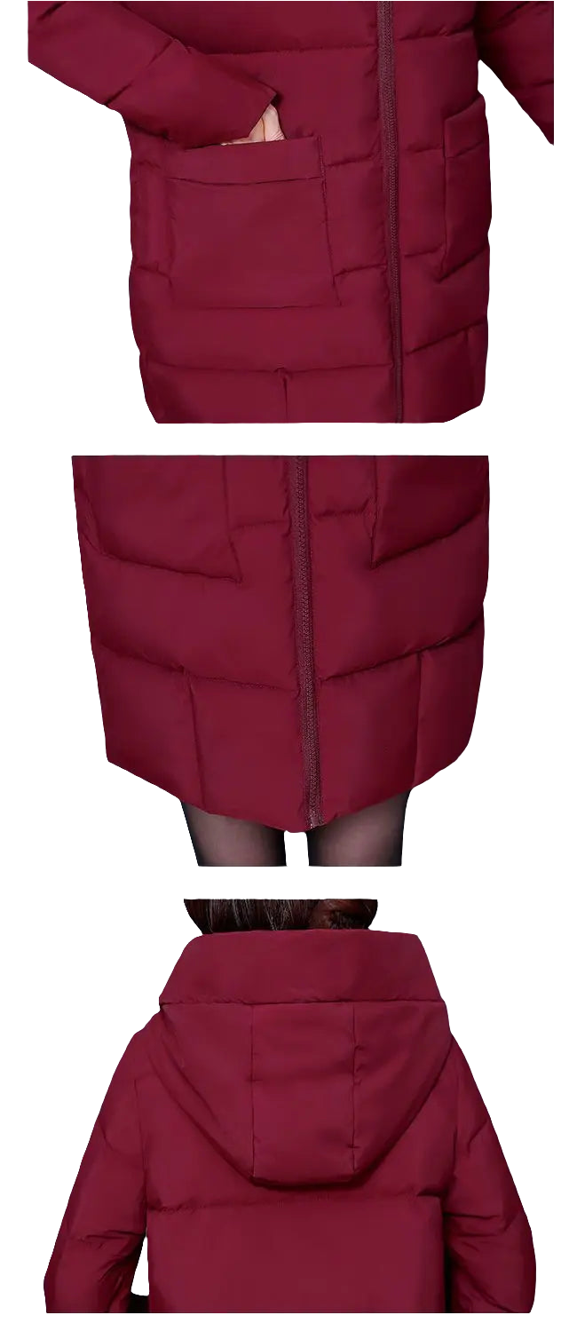 🧥  Women’s Long Puffer Jacket – Thick Hooded Winter Coat