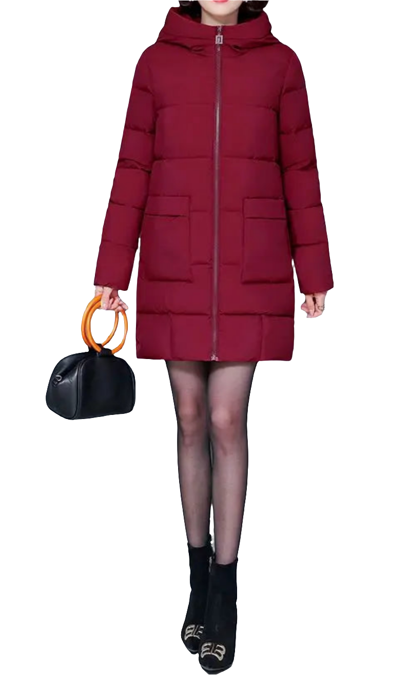 🧥  Women’s Long Puffer Jacket – Thick Hooded Winter Coat