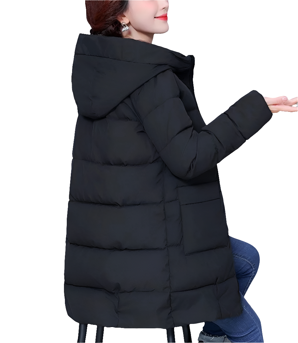 🧥  Women’s Long Puffer Jacket – Thick Hooded Winter Coat