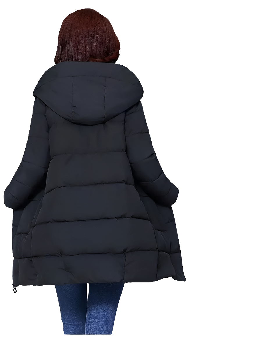 🧥  Women’s Long Puffer Jacket – Thick Hooded Winter Coat