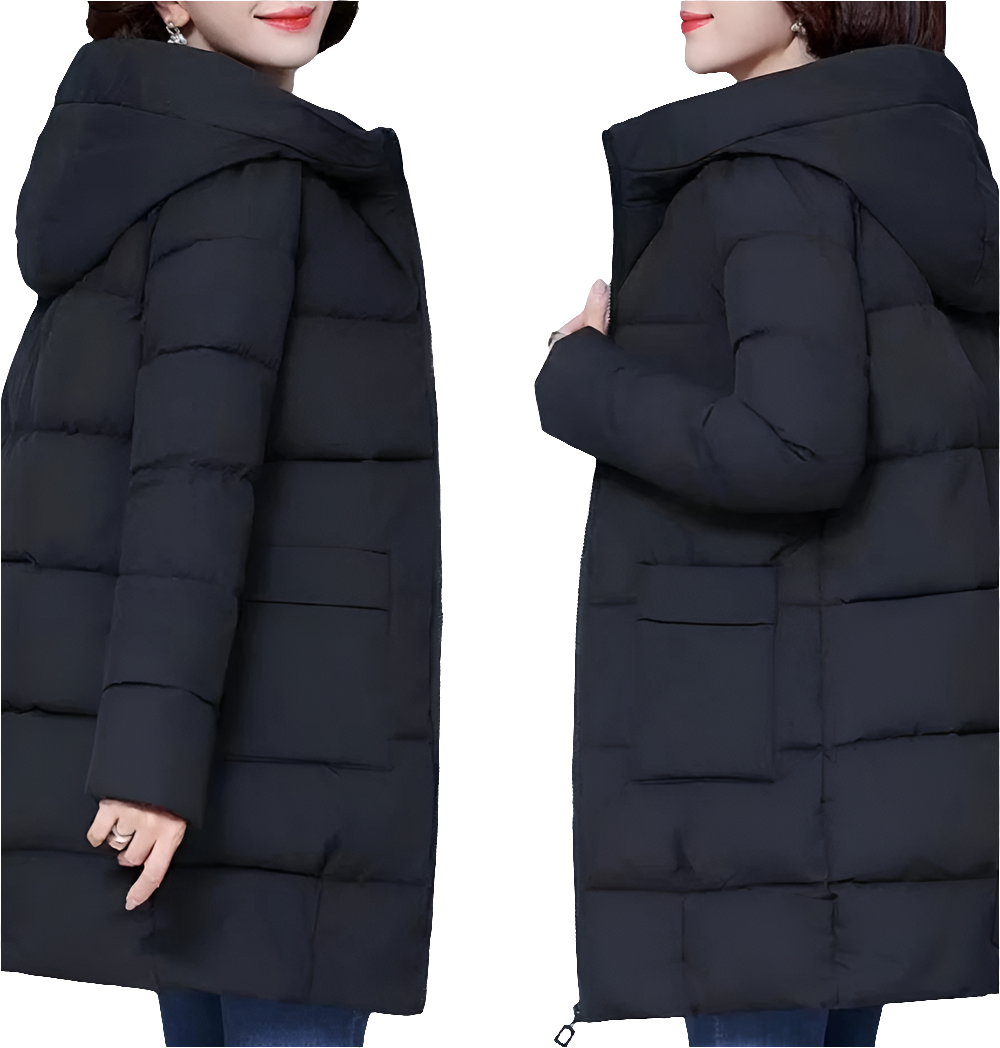 🧥  Women’s Long Puffer Jacket – Thick Hooded Winter Coat