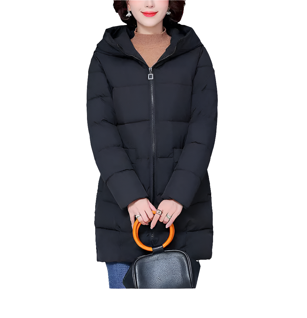 🧥  Women’s Long Puffer Jacket – Thick Hooded Winter Coat